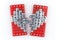 Meccano heart: split  heart of two halves built with designer, wh