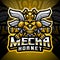 Mecha hornet esport mascot logo design