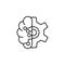 Mechanic brain concept line icon. Simple element illustration. Mechanic brain concept outline symbol design from artificial intell