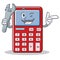 Mechanic cute calculator character cartoon