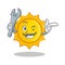 Mechanic cute sun character cartoon