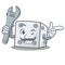 Mechanic dice character cartoon style