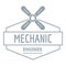 Mechanic engine logo, simple gray style