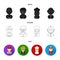 Mechanic, entertainer, cook, fireman.Profession set collection icons in black,flat,outline style vector symbol stock