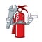Mechanic fire extinguisher mascot cartoon