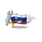 Mechanic flag russia isolated in the cartoon