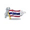 Mechanic flag thailand cartoon is hoisted on character pole