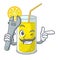 Mechanic fresh lemon juice in glas cartoon