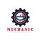 mechanic gear helmet logo template design for brand or company and other