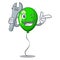 Mechanic green balloon on character plastic stick