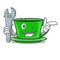 Mechanic green tea mascot cartoon