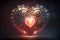 Mechanic heart. Glowing robotic heart concept. Generative AI