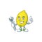 Mechanic juicy lemon cartoon character with mascot