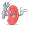 Mechanic kidney mascot cartoon style