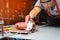 Mechanic man Cutting Aluminium Composite sheet with Grinding mac