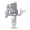 Mechanic miniature spark plug in cartoon shape