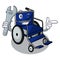 Mechanic miniature wheelchair the shape of mascot