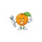 Mechanic orange fruit cartoon mascot on white background