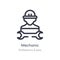 mechanic outline icon. isolated line vector illustration from professions & jobs collection. editable thin stroke mechanic icon on