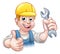 Mechanic or Plumber with Spanner