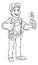 Mechanic Plumber Wrench Spanner Cartoon Handyman