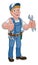 Mechanic Plumber Wrench Spanner Cartoon Handyman