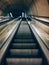 The mechanic stairs structure indoors in the subway