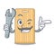 Mechanic wooden cutting board mascot cartoon