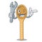Mechanic wooden spoon mascot cartoon