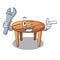 Mechanic wooden table isolated on the mascot