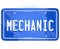 Mechanic Word Vanity License Plate Auto Repair Shop Garage