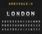 Mechanical Airport Flip Board London and Set of Letters and Numbers . Vector