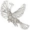 Mechanical bird in steampunk style.