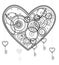Mechanical black Valentine heart