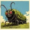 Mechanical Caterpillar: A Post-apocalyptic Comic Book Art Poster