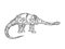 Mechanical dinosaur animal engraving vector