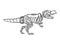 Mechanical dinosaur animal engraving vector