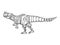 Mechanical dinosaur animal engraving vector