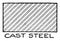 Mechanical Drawing of Cross Hatching Cast Steel sheet or plate vintage engraving