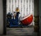 Mechanical drummer in a small temple. India, Udaipur