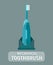 Mechanical, Electric Toothbrush Flat Illustration