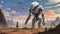 mechanical encounter, a desert\\\'s eerie secrets. AI generated