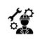 Mechanical engineer black glyph icon