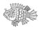 Mechanical fish animal engraving vector