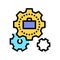 mechanical gears color icon vector illustration