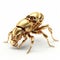 Mechanical Gold Beetle: Innovative 3d Ant Symbol With Intricate Metal Detailing