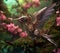 Mechanical hummingbird, delicate wings rendered in great detail