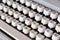 Mechanical keyboard of a typewriter.