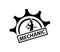Mechanical logo, gear shield and wrench, simple trendy, for company and website