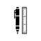 Mechanical pencil with ruler vector icon